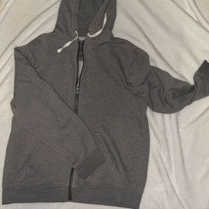 Mens Gray Full-Zip Hoodie